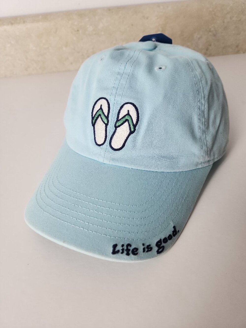 Life is Good blue fun Flip Flops Chill Cap Hat Adult One Size Adjustable unisex